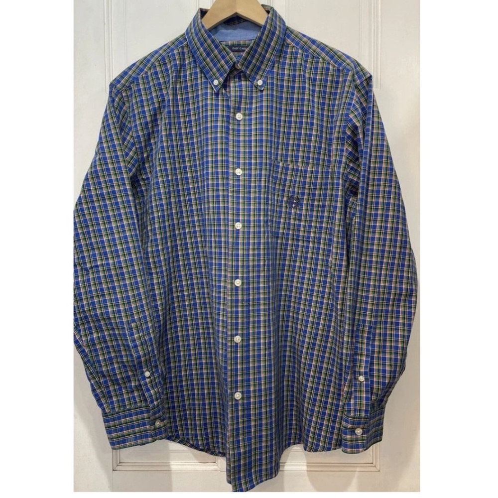 Chaps Easy Care Multicolor Plaid Long Sleeve Button Down Shirt Men’s Size Large